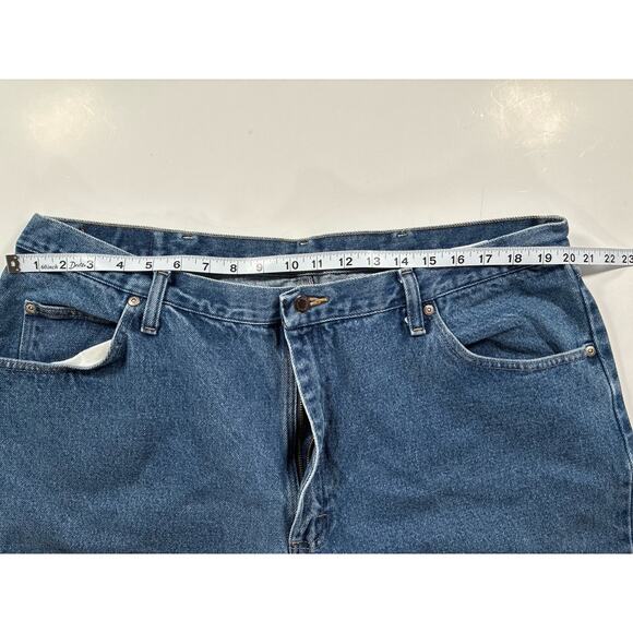Wrangler Five Star Premium Jeans Mens 42x30 Relaxed Straight Medium Blue Denim - Picture 4 of 7